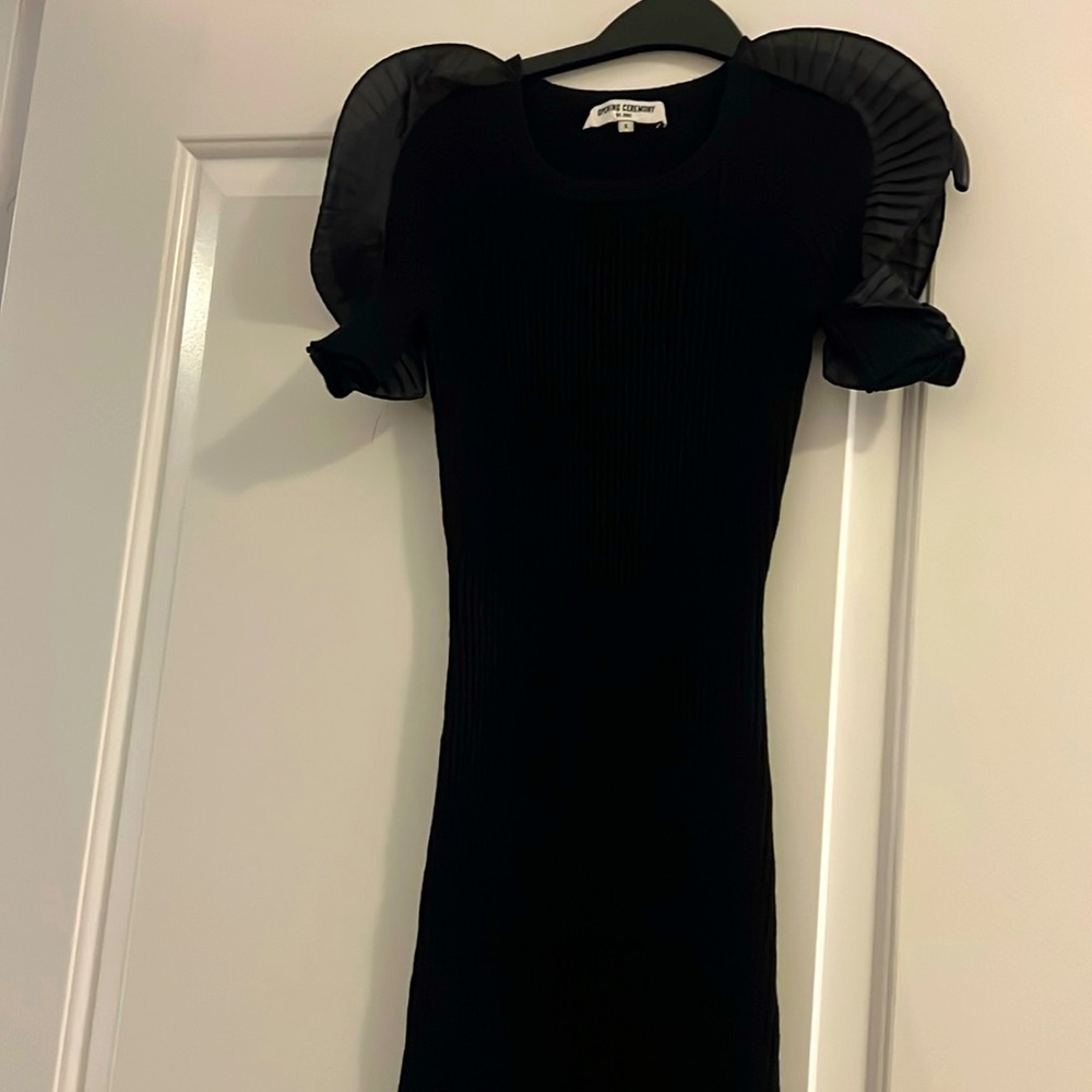 Opening Ceremony Black ribbed Cocktail Dress
